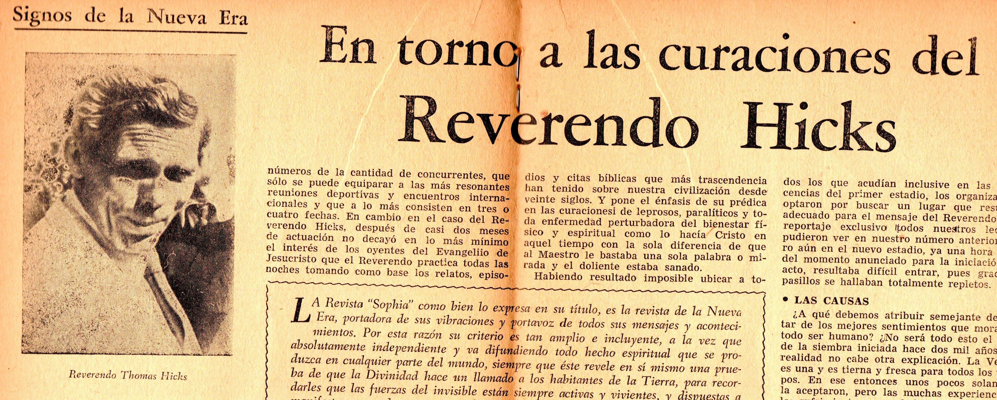 Fotografía documental — Documento: Las sanaciones del pastor Tommy Hicks en 1954 a la luz de una revista de espiritualidad (Nueva Era) de la época 